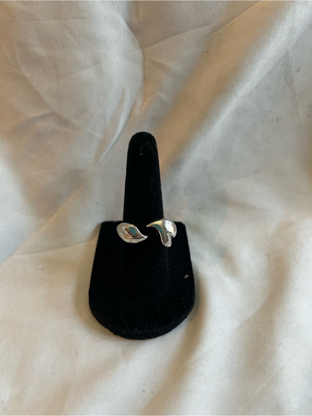 Avon Polished Silver-Tone Open Wave Ring